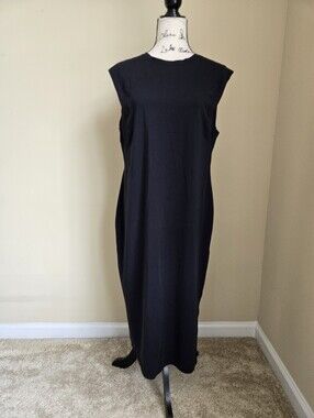 Public Rec Tank Dress Womens XL Black Jersey Midi Casual Minimalist